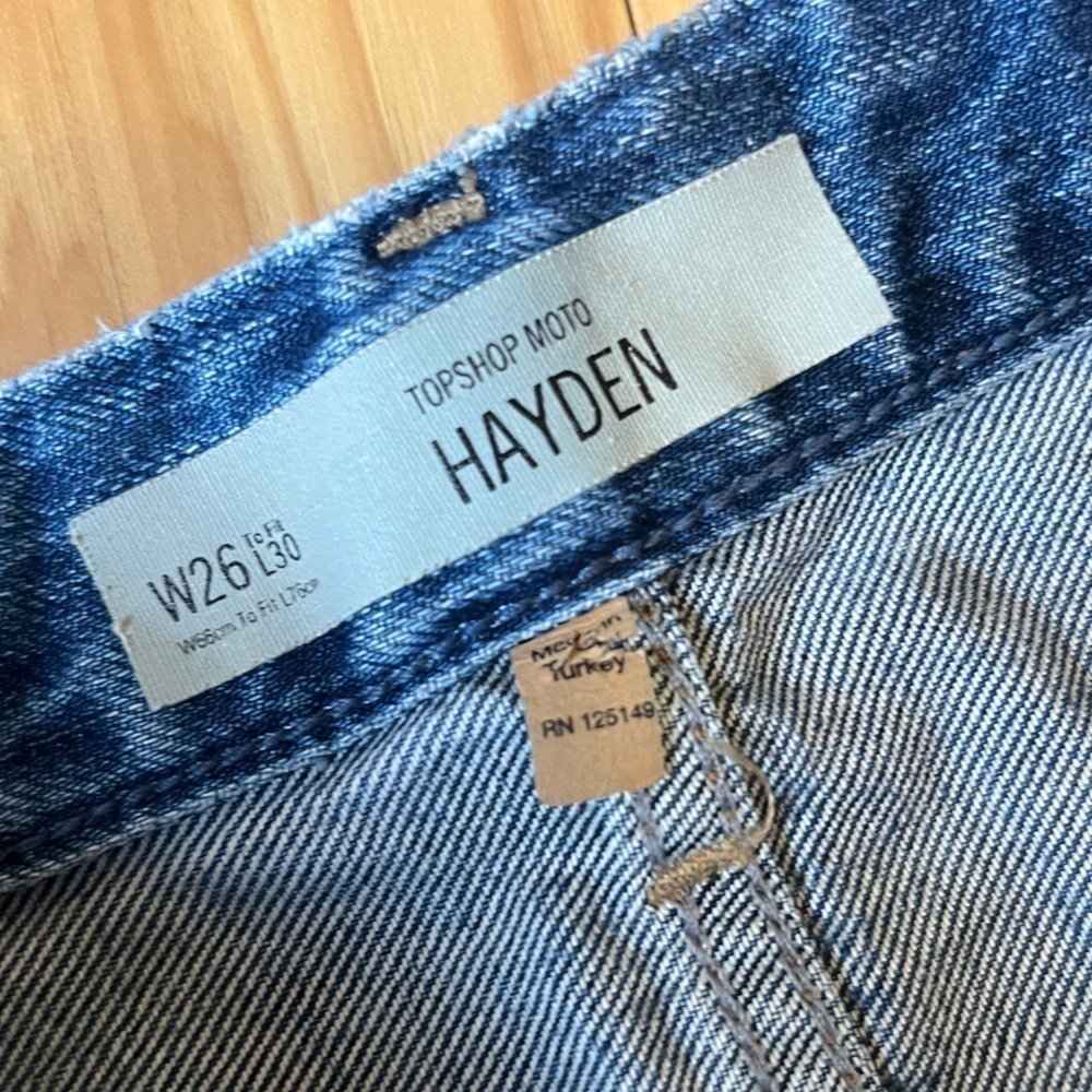 Topshop Moto Hayden Denim Boyfriend Relaxed Jeans Women’s 26x30 - Picture 5 of 11